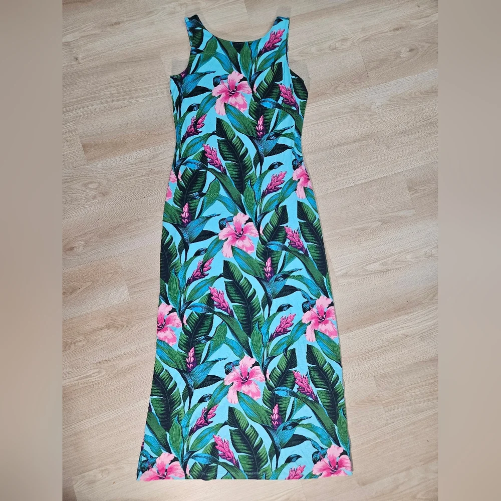 Tommy Bahama Green and Pink Floral Dress - Picture 3 of 9